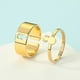 thumbnail image 2 of Anillo de acero inoxidable para mujeres hombres moda oro plata a juego anillos para parejas anillos conjunto ajustable joyería piña anillo amantes de la fruta joyería, 2 of 2