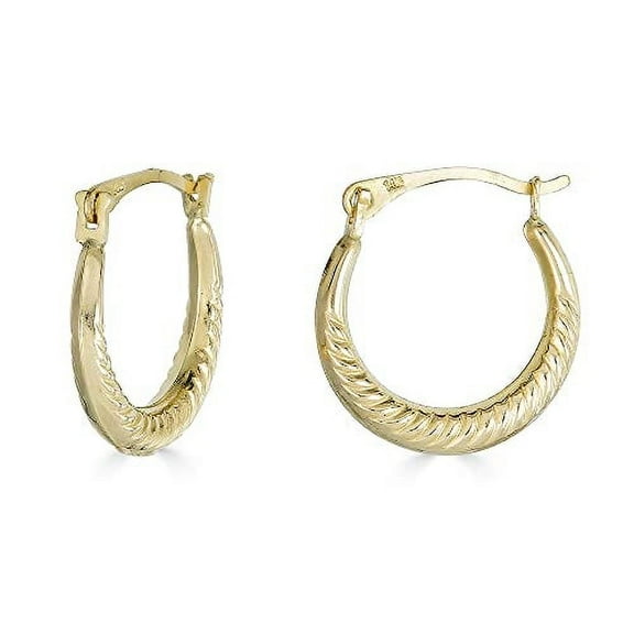 JewelStop 14K Yellow Gold Twisted Hoop Earrings - 14mm