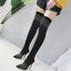 thumbnail image 5 of par de botas puntiagudas de tacón alto para mujer con diamantes de imitación (negro), 5 of 8