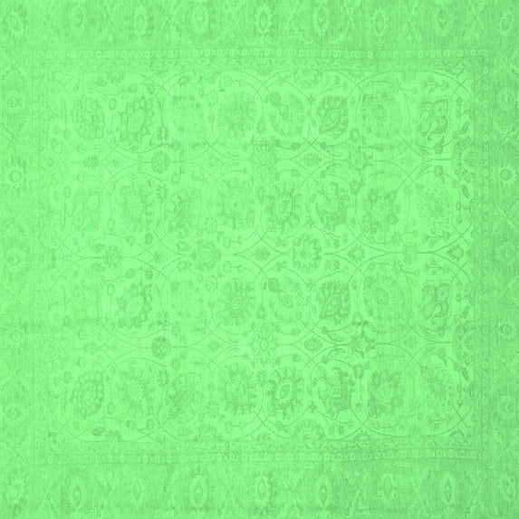 Ahgly Company Indoor Square Oriental Emerald Green Traditional Area Rugs, 3' Square