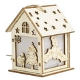 thumbnail image 1 of Navidad bricolaje casa de madera color de luz aleatorio con cuerda Eccomum Papá Noel, 1 of 5