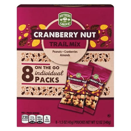 Southern Grove Peanut Cranberry Almond Trail Mix, 8 count - Pack of 2