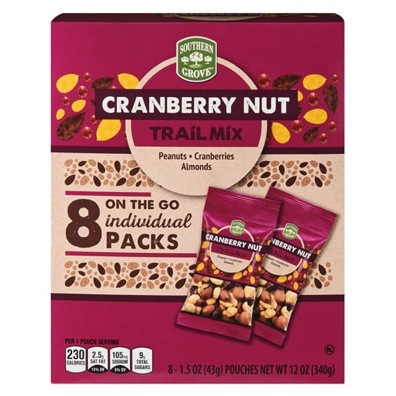 Southern Grove Peanut Cranberry Almond Trail Mix, 8 count - Pack of 2