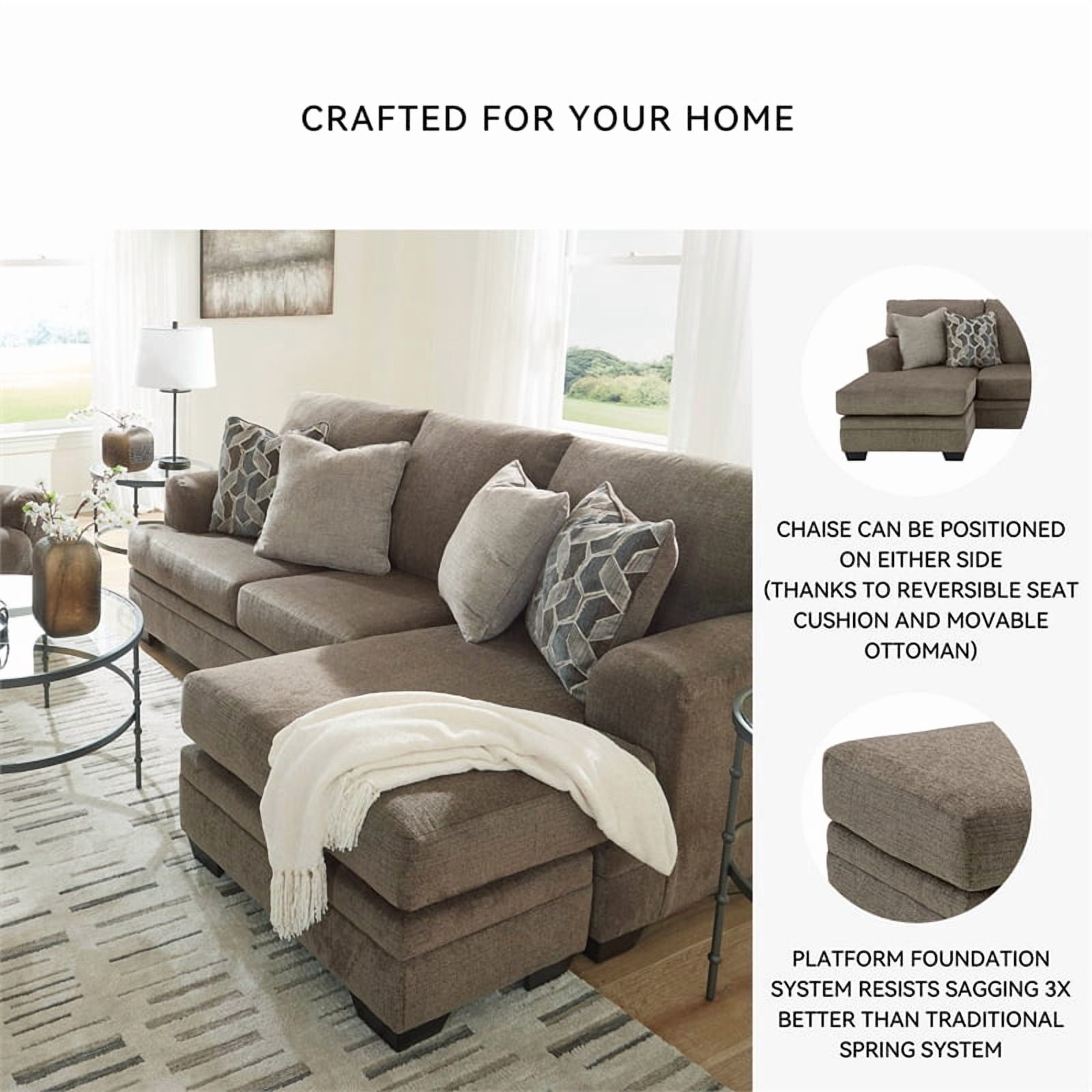 Ashley Furniture Stonemeade Nutmeg Sofa Chaise