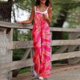 thumbnail image 3 of Mono de verano sin mangas con estampado de tirantes finos para mujer, elegante, de cintura alta, con pernera ancha y bolsillos Fridja  alkflakhf37761, 3 of 8