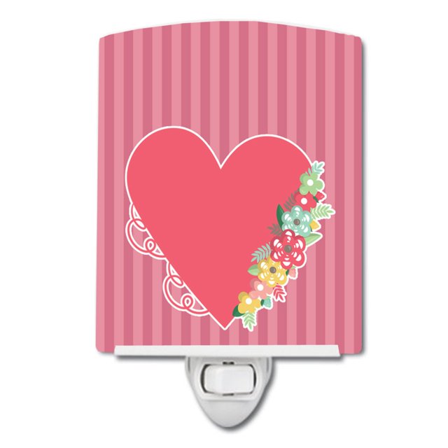 "Treasures Heart and Ceramic Night Light, #1 Pink, 6"" x 4""" Caroline's Treasures BB8771CNL