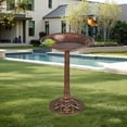 thumbnail image 2 of VECELO 28" Height Pedestal Birdbath Outdoor Garden Decor, Vintage Yard Art Bird Baths, Brown, 2 of 11