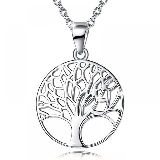 Regalo de San Valentín, collar de plata con el árbol de la vida, collar de plata 925 para el día de la madre