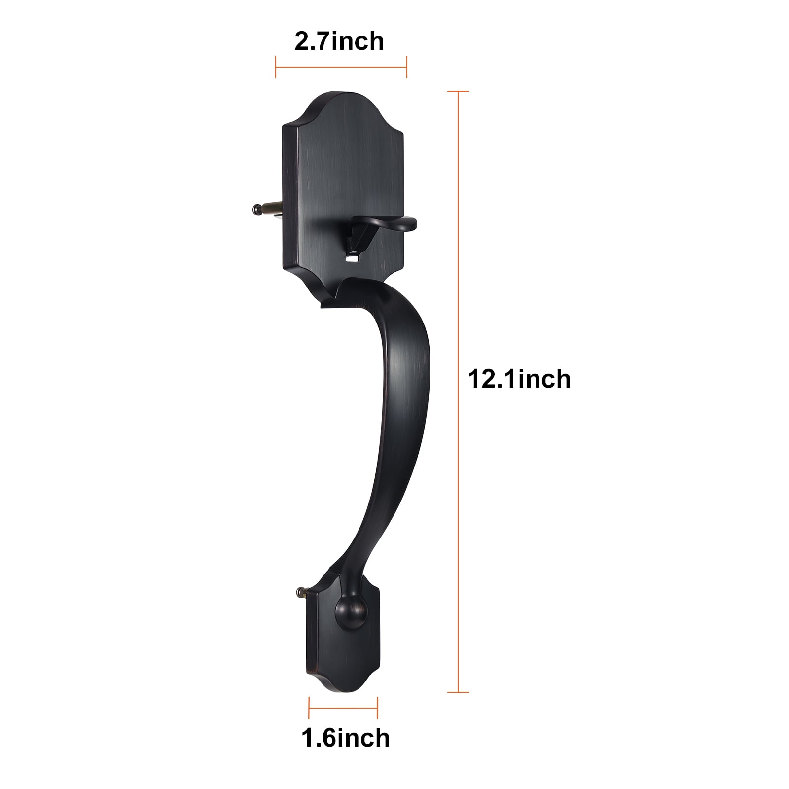 KFFKFF Front Door Handle and Deadbolt Set, Black Front Door Lock Set with Reversible Knob Handle, Modern Front Door Hardware, Single Cylinder Front Door Entry Lock, Front Door Handles and Locks