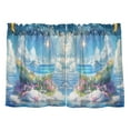 thumbnail image 7 of Yayeee Kitchen Curtains Light Filtering 27"x24" Rod Pocket Short Cafe Window Panel, Crystal Ocean, 7 of 7