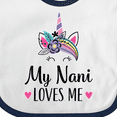 thumbnail image 4 of Inktastic My Nani Loves Me Grandchild Girls Baby Bib, 4 of 4