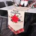 thumbnail image 4 of serony Joyeux Noël Table Coureur Rouge Fleur Nappe Réutilisable Table Vaisselle Salle à Manger Lin Couverture Ornement Intérieur Maison Fête, 4 of 6