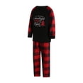 thumbnail image 3 of Qiylii Christmas Family Matching Pajamas Sleepsuit Set, Letter Tops+Plaid Pants, 3 of 9