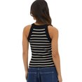 thumbnail image 2 of Baywell 2024 Summer Spice Hanging Neck Sleeveless Striped Bottom Sexy Slim Tank Top for Women S-XL, 2 of 7