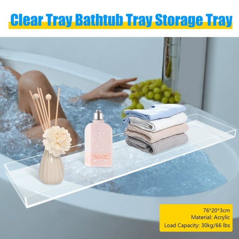 Acrylic Clear Bathtub Tray Bath Tub Caddy over Bath Tub Racks Shower  Organizer for Bathroom 