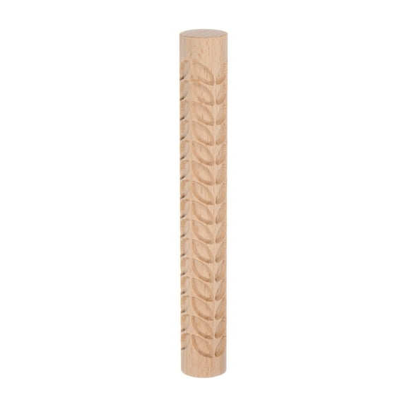 Wood Clay Roller Leaves Texture Rolling Emboss Beech 15cm x 2cm Clay Roller
