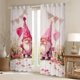 thumbnail image 2 of Homewish Cartoon Gnome Child Black Out Curtains, Love Heart Balloon Curtains Pack of 2 (42x63 Each), Pink Groovy flower Bedroom Curtains, Blackout Curtains Home Decor, 2 of 6