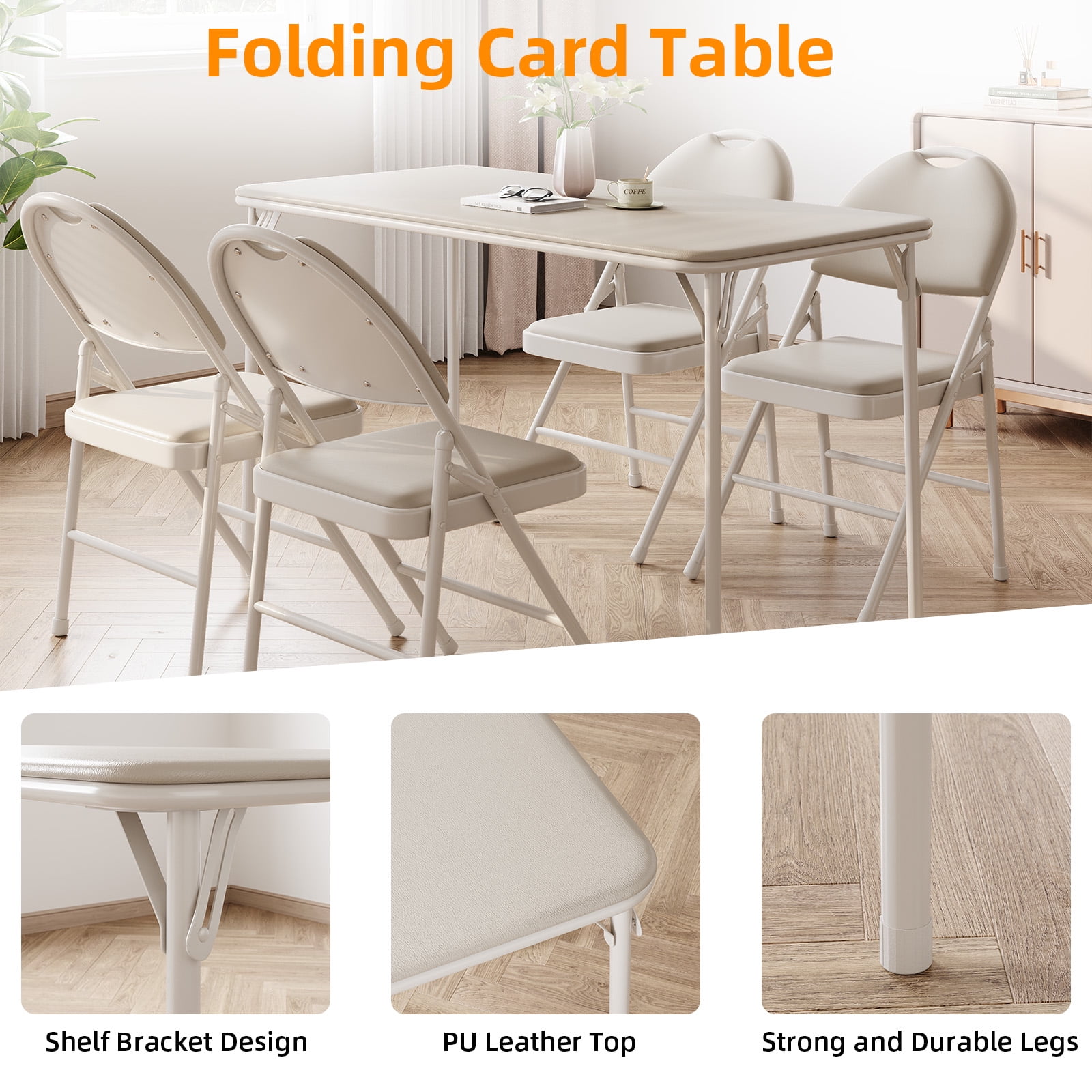 Kids Folding Activity Table with Ultra Soft PU Padded Cushion for Eating Reading and Playing