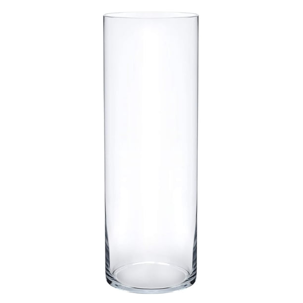 Jarrón de cristal con forma de flor Royal Imports, cilíndrico, 10 x 25 cm, transparente