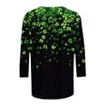 thumbnail image 4 of CLOISE Womens Dressy Blouses 3/4 Sleeve St Patricks Day Plus Size Green Tops Crewneck Holiday Irish Themed Pullover Loose Holiday T Shirts, 4 of 5