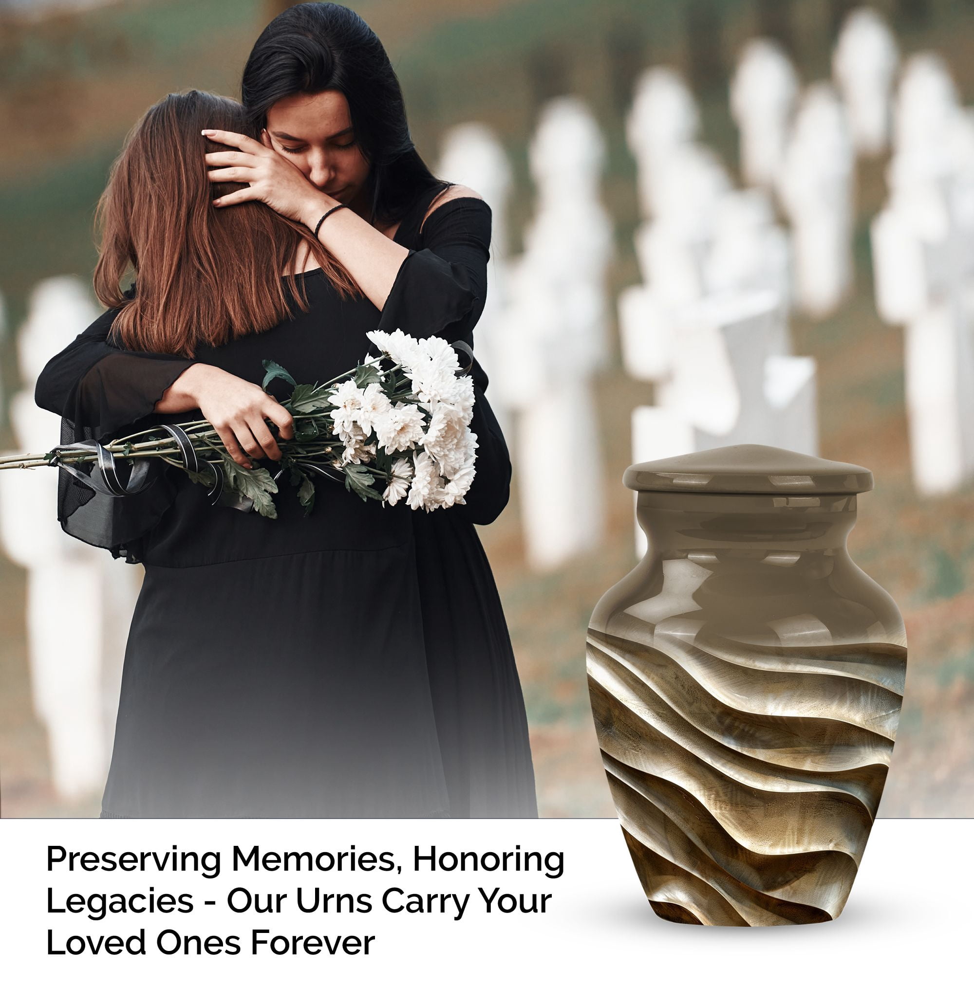 Wavy Metallic Textures Adult Urns For Human Ashes - Ash Urns For Humans Keepsake - Urns For Ashes Adult Female Mother - Cremation Urn For Human Ashes - Human Ash Urns (Size -3inch,1pcs)