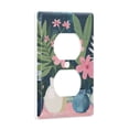 thumbnail image 2 of Yayeee Duplex Wall Plate 1-Gang 4.5"x2.7" Home Receptacle Light Switch Decorative Outlet Cover, Green Floral, 2 of 7