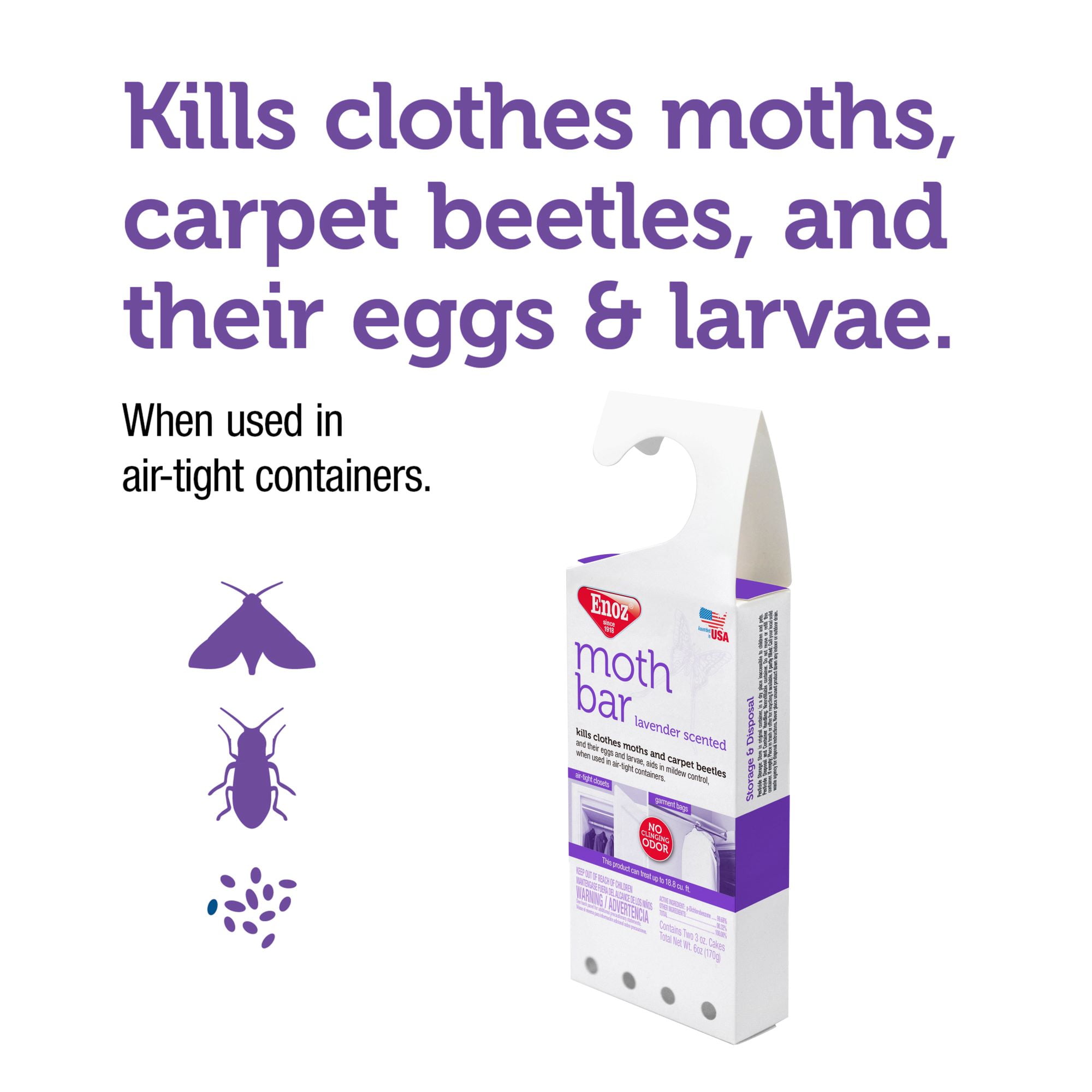 Closet Freshener Original Scented Block Kills Clothes Moths & Carpet Beetles 5oz, Size: One Size