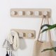 thumbnail image 2 of Perchero de pared de madera de estilo nórdico con gancho adhesivo para colgar toallas y sombreros para dormitorio, 2 of 8