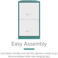 thumbnail image 4 of Space Solutions 18in. 2 Drawer Metal File Cabinet in Teal/White, 4 of 12