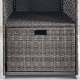 thumbnail image 6 of Miekor Furniture Pool Towel Rack, Waterproof PE Plastic Rattan Wicker Storage Organizer, Indoor Outdoor Spa, and Hot Tub Accessory Storage, 2 Shelves, 1 Basket Drawer, Mixed Gray MK2358, 6 of 11