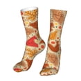 thumbnail image 6 of Uemuo Autumn Animal Maple Leaves for 16in Socks, Cotton Socks Sports Socks Knee High Socks Comfortable Socks For Men, Women, 6 of 7