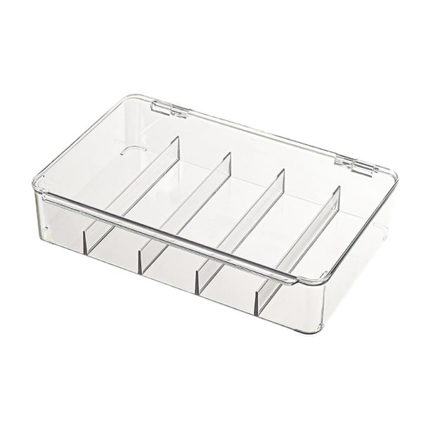 Organizador de gafas de sol, estuche para gafas con 5 compartimentos y tapa, transparente, para guardar gafas, para mujer y hombre.