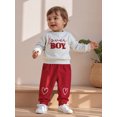thumbnail image 4 of BemeyourBBs Toddler Baby Boy Valentines Day 2 Piece Outfits Newborn Love Boy Sweatshirt Tops and Pants Set Fall Winter Spring Clothes, 4 of 9