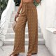 thumbnail image 4 of Pantalones Pantalones largos casuales para mujer, cómodos pantalones palazzo, pantalones elásticos de cintura alta para desplazamientos Cgtredaw Caqui T M para Mujer, 4 of 6