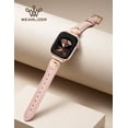 thumbnail image 2 of Wearlizer Slim Leather Watch Band Compatible with Apple Watch Bands Women 3D Diamond Cut Metal Adapter Adjustable Strap for Series 11/10/9/8/7/6/5/4/3/SE/Ultra 38/40/41/42/44/45/46/49mm, 2 of 6