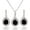 Black, variant on Teardrop Jewelry Set for Women - Sterling Silver Small Teardrop Cubic Zirconia Crystal CZ Rhinestone Drop Earrings and Pendant Necklace Set for Wedding Bride Bridesmaids Mother of Bride Prom Party