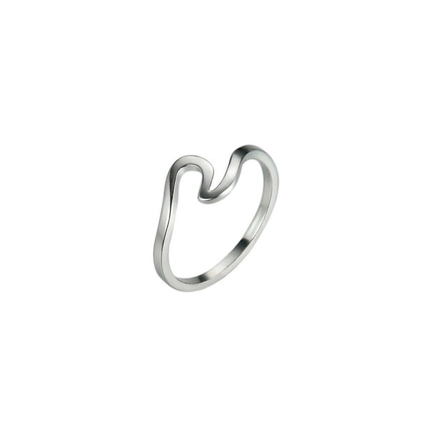 Guardurnaity Anillo de aleación ondulada para mujer, anillos de moda simples, decoraciones para novia, joyería para mujer, adorno para fiesta de Ropa, zapatos y accesorios Miscelánea