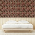 thumbnail image 3 of Ambesonne Ethnic Peel & Stick Wallpaper for Home, Oriental Floral Motif Print, 13"x72", Raspberry Beige Black, 3 of 5