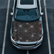 Uorisanigo Car Hood Cover Stretch Universal Car Hood Cover, Washable Vehicle Hoods Protection Easy Clean for Cars Hoods Decoration and Protection, Halloween Spiderweb Print