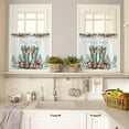 thumbnail image 6 of Christmas Western Kitchen Curtains and Valances Set, Rod Pocket Curtains Tier Farmhouse Window Curtains 24 Inch Length, Xmas Cowboy Boots Berry Green Leaves 3 Piece Kitchen Curtains Set, 6 of 6