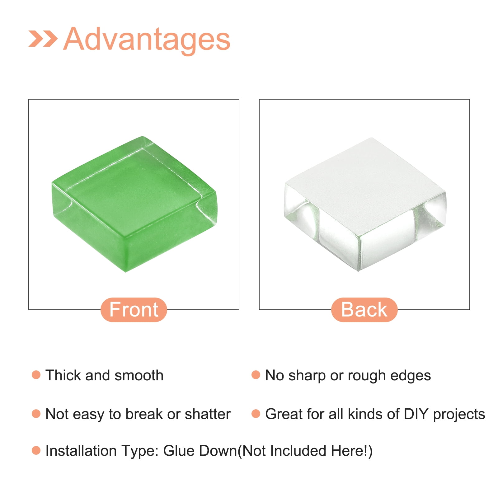 Uxcell Micro Glass Tiny Mini Mosaic Tile Green 440 Pack