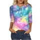 thumbnail image 2 of Tejiojio Womens Summer Crew Neck Casual T Shirt 3/ Length Sleeve Blouses Tops Athletic T-Shirt for Women Graphic S-3XL, 2 of 7