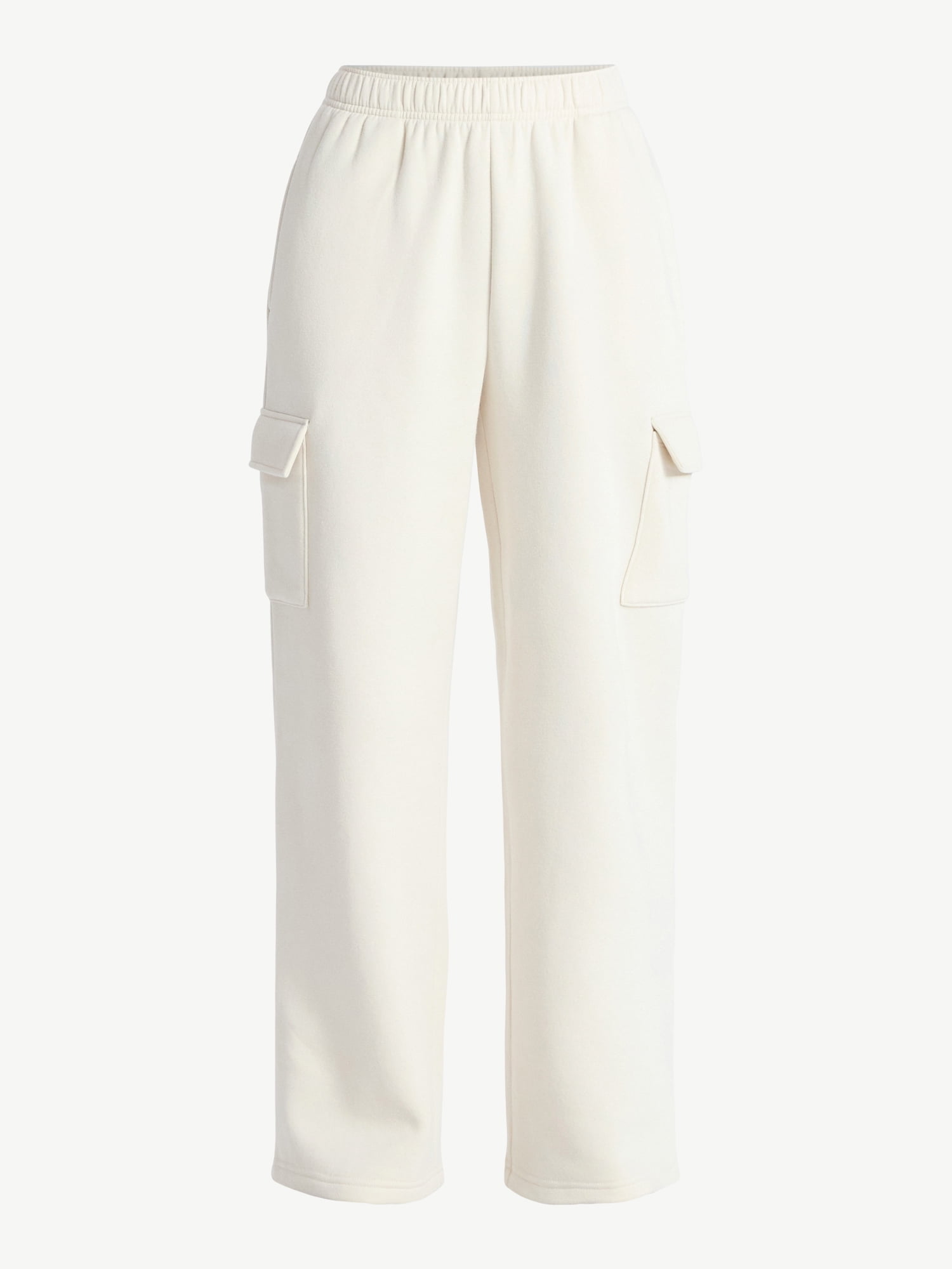 No Boundaries Fleece Cargo Wide-Leg Pants, 30'' Inseam, Women's