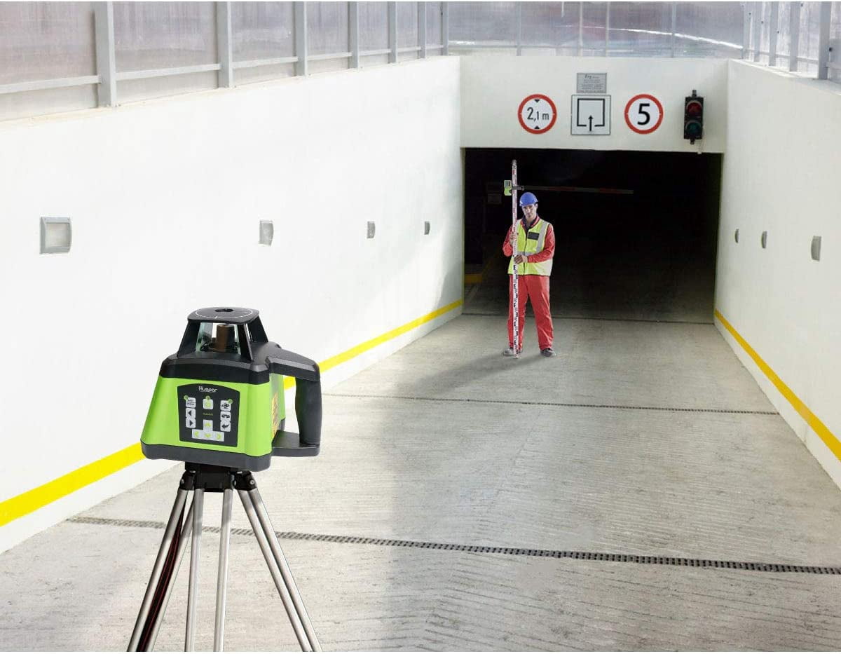 1640Ft/500M Self-Leveling Rotary Laser Level with Plumb Points, Green Rotary Laser Tool Kit with Receiver, Remote Control and Goggles