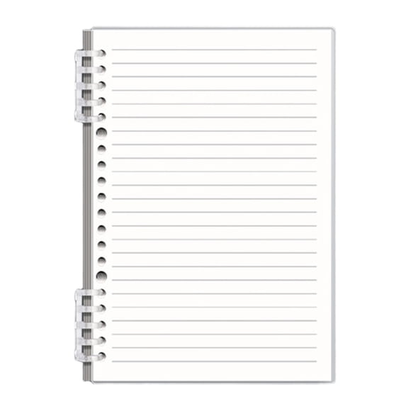 A5 Transparent Ring-Bound Notebook - Detachable Soft-Cover Binder with Horizontal Lines, 360° Foldable Design for Office
