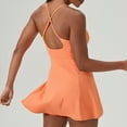 thumbnail image 6 of LLYwey Womens Tennis Workout Dresses with Built-in Bra & Shorts Women's Activewear Summer Spaghetti Strap Sleeveless Athletic Dresses, I-18, Orange, S, 6 of 9