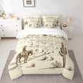 thumbnail image 2 of Manfei Western Cactus Bedding Comforter Set 7 Pieces for Teen, Rustic Horse Full Bedding Set, Tribal Cowgirl Cowboy Reversible Fitted Sheet Flat Sheet, Breathable Home Decor, 2 of 7