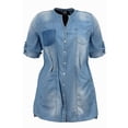 thumbnail image 3 of Ellos Women's Snap Front Denim Tunic Tunic, 3 of 5