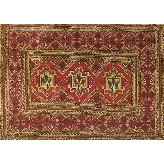 Ahgly Company Indoor Rectangle Persian Brown Traditional Area Rugs, 2' x 5'