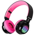 thumbnail image 1 of Audífonos Bluetooth Riwbox AB005 inalámbricos 5.0 con micrófono plegables color Negro y rosa, 1 of 3